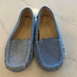 Janie and Jack Blue Suede moc size 6